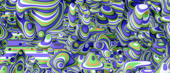 Abstract background with colorful liquid shapes. 3d rendering