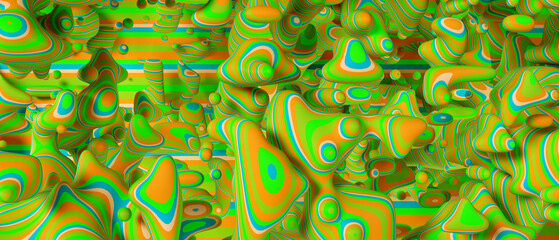 Abstract background with colorful liquid shapes. 3d rendering