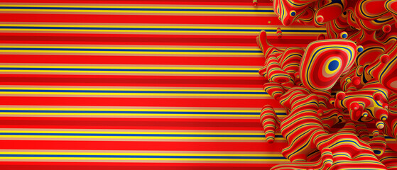 Abstract background with colorful liquid shapes. 3d rendering