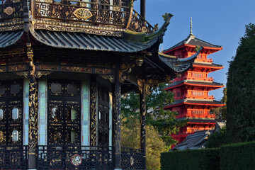 Belgien, Brüssel, Pavillon Chinois, Chinesischer Pavillon, Japanischer Turm