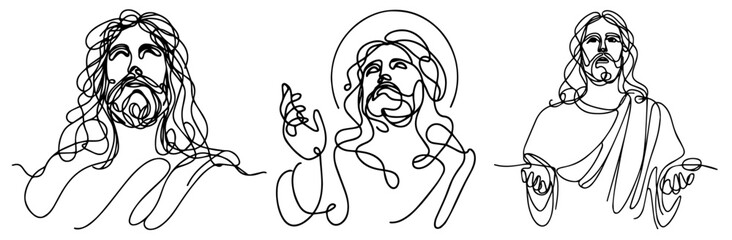 jesus christ doodle laser cutting monoline