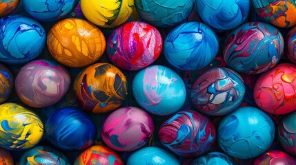 Fototapeta na wymiar Colorful background of easter eggs collection