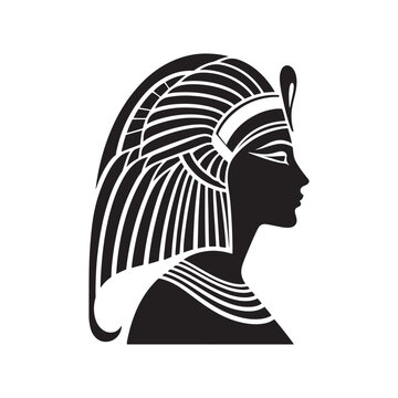 recommend clip art: Egyptian Queen silhouette: Ancient Egyptian Vector Embracing the sands of pharaoh times. Egyptian queen black illustration.