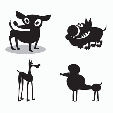 Dog Doberman outline cartoon design element for  business, shirt, t shirt, logo, label, emblem, tattoo, sign, dog animal silhouette vector illustration. simple elegant.