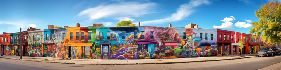 Immerse yourself in the vibrant energy of urban life with a bold street art mural as your backdrop.