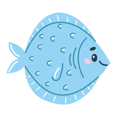 Cute sea fish. Marine animals, ocean fish. Vector