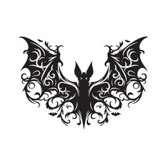 Spooky Shadows: Vector Halloween Bats silhouette, Bats black vector illustration.