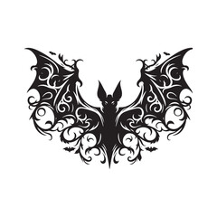 Obraz premium Spooky Shadows: Vector Halloween Bats silhouette, Bats black vector illustration.