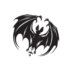 Spooky Shadows: Vector Halloween Bats silhouette, Bats black vector illustration.