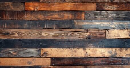Rich Textures and Natural Patterns of an Old Wooden Wall and Floor Background