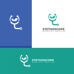 Creative stethoscope medical vector logo Health checkup tool.