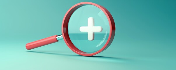 Obraz premium Magnifying Glass With Plus Symbol