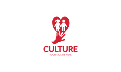 Child care logo design. Kid with Hand Symbol vector