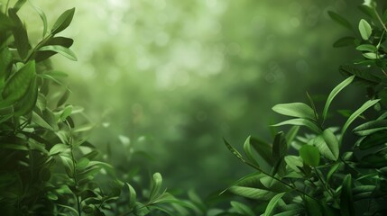 Obraz premium Vibrant Green Leaves Bathing in Soft Sunlight Through a Forest Canopy