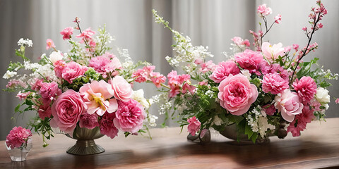 Fototapeta na wymiar Delicate elegance of blooming flowers and vibrant floral arrangements
