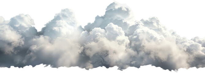 Cumulus clouds panoramic view, cut out transparent - obrazy, fototapety, plakaty