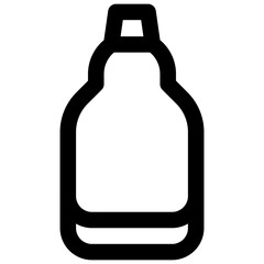 Steinie beer bottle. Editable stroke vector icon.
