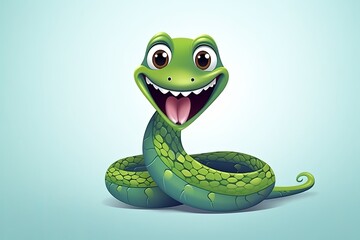 Naklejka premium Snake drawing for children. drawing, child, art, design, fun, kid, snake, cartoon, 