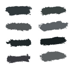 Grunge paint vector element set. Brush smear stain texture