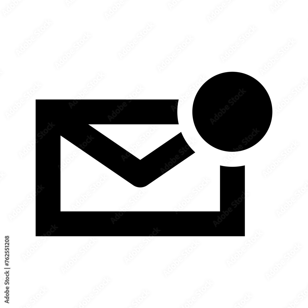 Poster email message icon. incoming message symbol. abstract envelope with incoming letter message. vector 