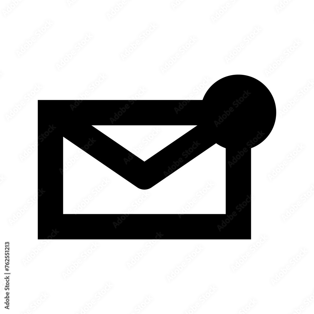 Poster email message icon. incoming message symbol. abstract envelope with incoming letter message. vector 