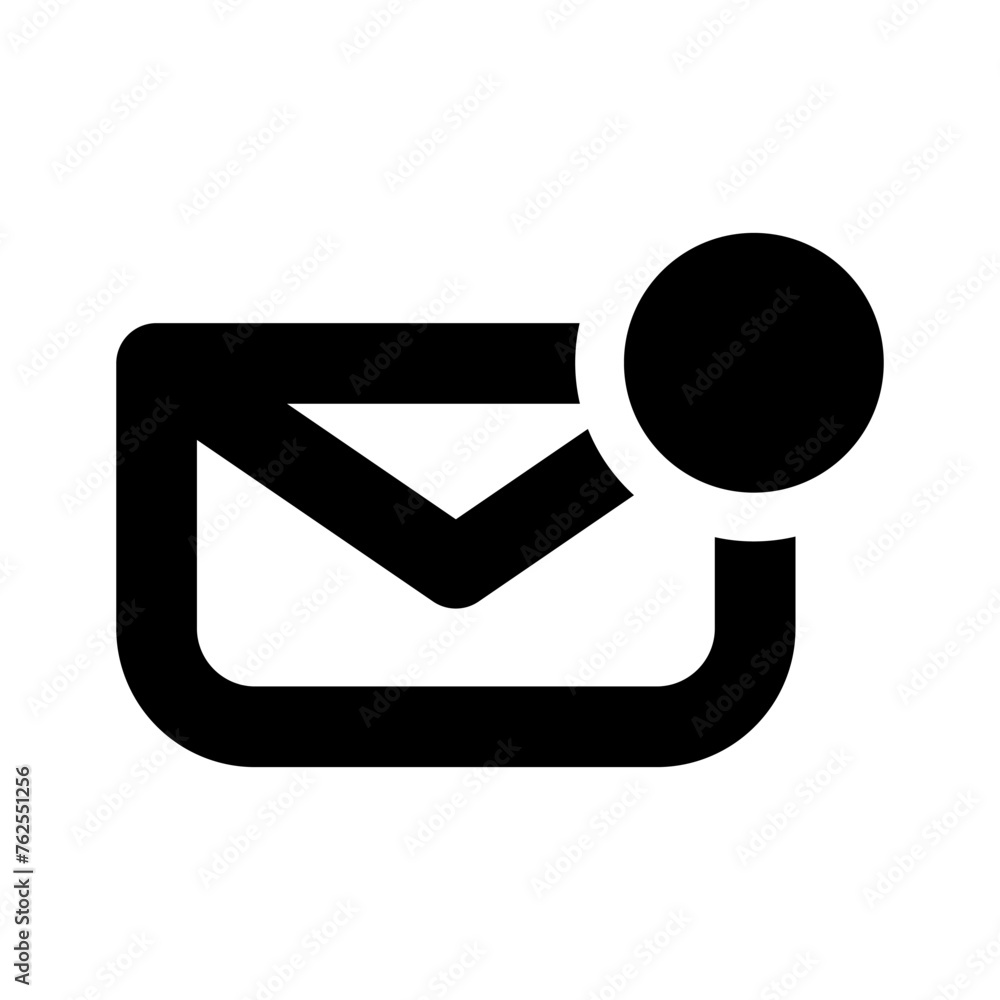 Poster email message icon. incoming message symbol. abstract envelope with incoming letter message. vector 