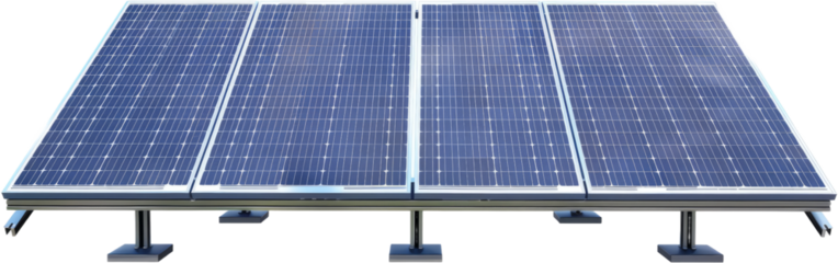 Large blue solar panel, cut out transparent