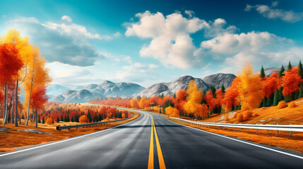 a winding road in the woods with trees in the background