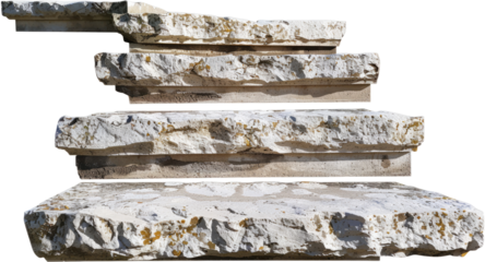 Natural stone steps, cut out transparent