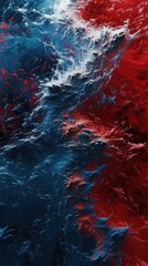 Vivid Red and Blue Abstract Art Capturing Dynamic Movement and Contrast
