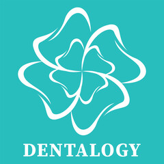 Tooth Flower circle pattern for Dental logo design. Dental care logo design.
