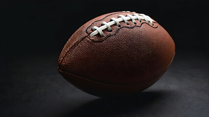 American football. a ball on a black background. copy space