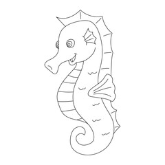 Outline Seahorse Clipart for Lovers of Sea Animals and Aquatic Life