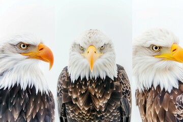white eagle is shown in three different groups