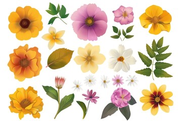 large assortment of different flower images - obrazy, fototapety, plakaty