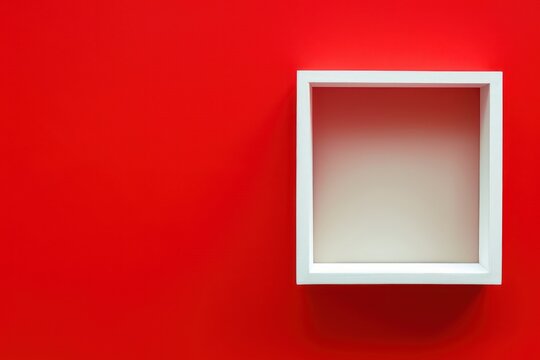 empty white box on red background