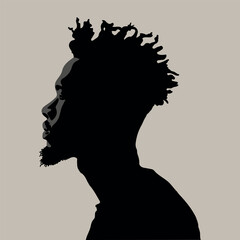 Black man silhouette vector illustration