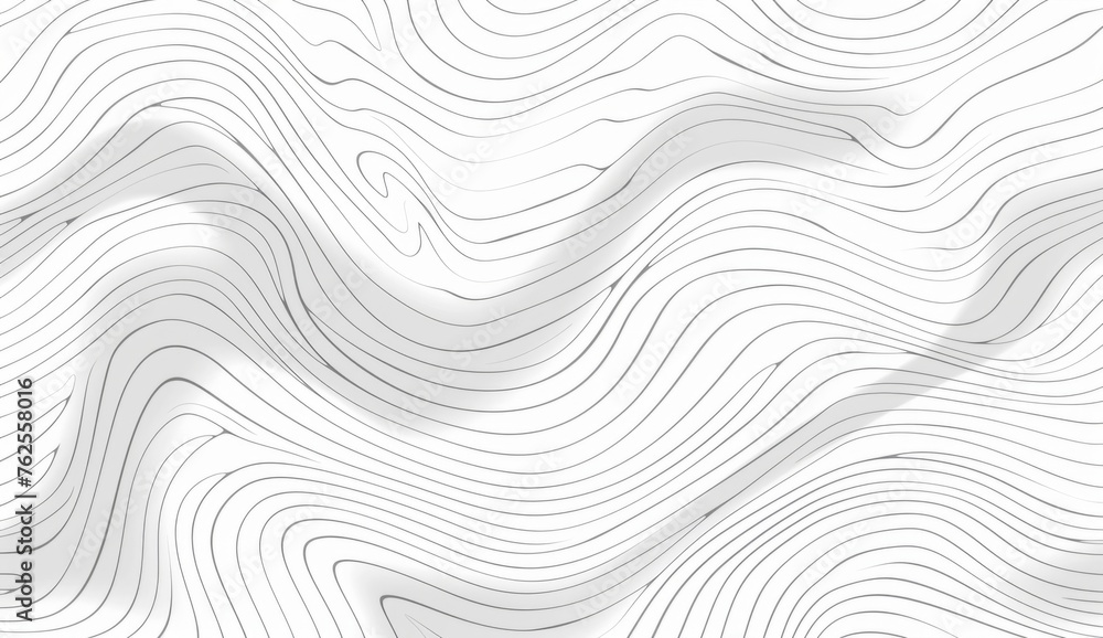 Poster pattern of light gray lines on white background with wavy shapes, thin and wide stripes generative a