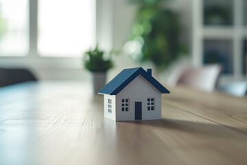 small model house model on wooden table