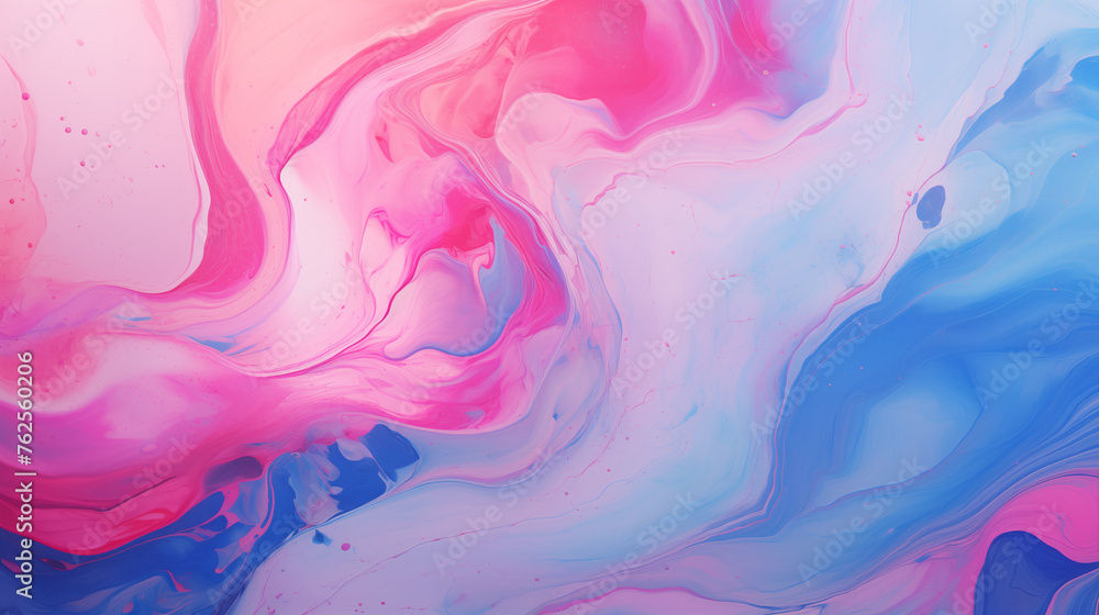 Sticker abstract watercolor background, A detailed HD background of pink and blue marbling, with the appearance of acrylic paint on water