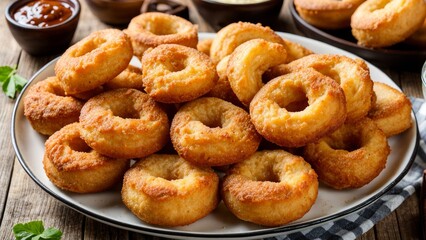 Picarones is a Peruvian dessert of pumpkin donuts.
