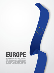 Flag of Europe, vector illustration, card layout design - obrazy, fototapety, plakaty