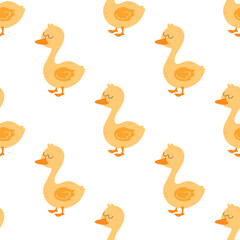 seamless pattern with cartoon duck - 762560885