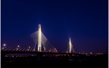 Landscape view of  bridge at night Naju city, South Korea. 
