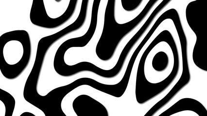 Seamless background abstract texture with wavy lines. Abstract black and white picture of a Zebra. - obrazy, fototapety, plakaty