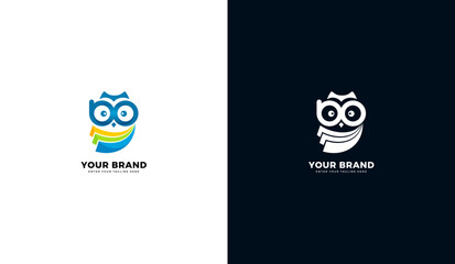 Owl chart logo mascot. Owl icon, business. Vector illustration design