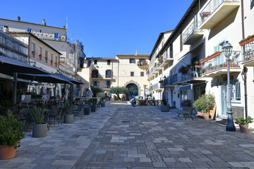 A street in San Felice Circeo, a medieval village in Lazio, Italy.