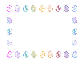 カラフルなイースターエッグの長方形フレーム