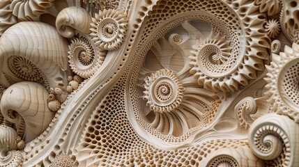 Intricate 3D Printed Sculpture Mimicking Natural Sea Shell Patterns and Forms