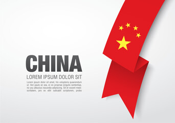 Flag of People's Republic of China, vector illustration, card layout design